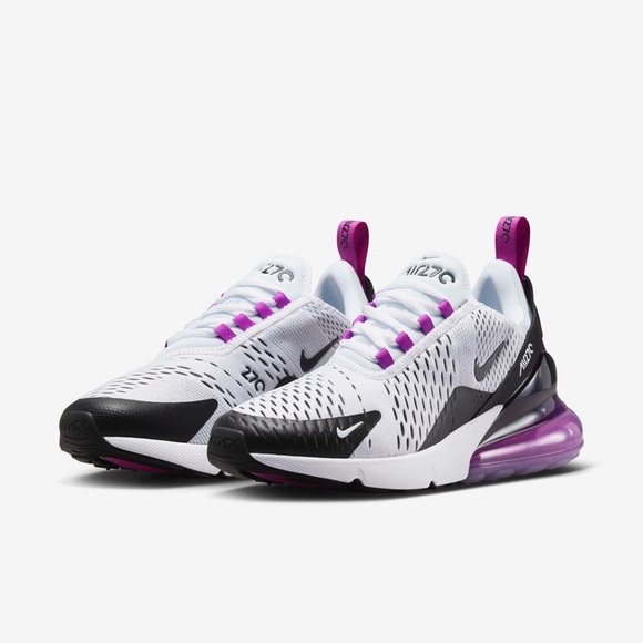 Nike Shoes - NIKE Air Max 270 Sneakers White/Fuchsia Dream/Black Women Size 7